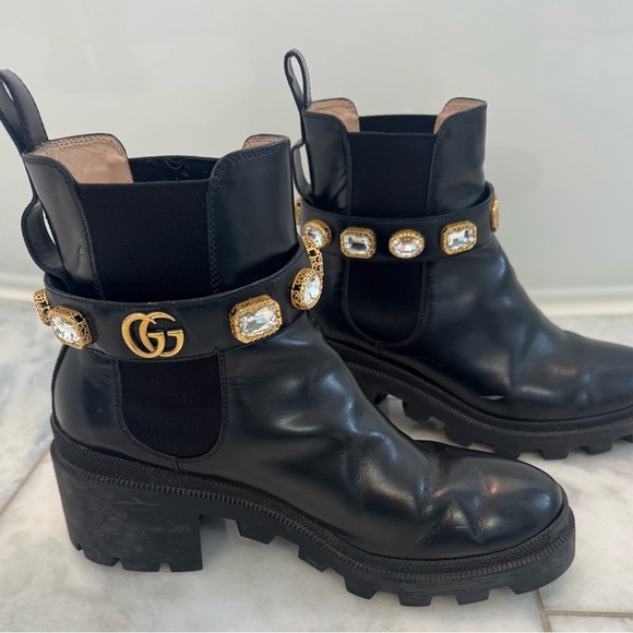Gucci Double G Leather Chelsea Boots - Picture 1 of 4